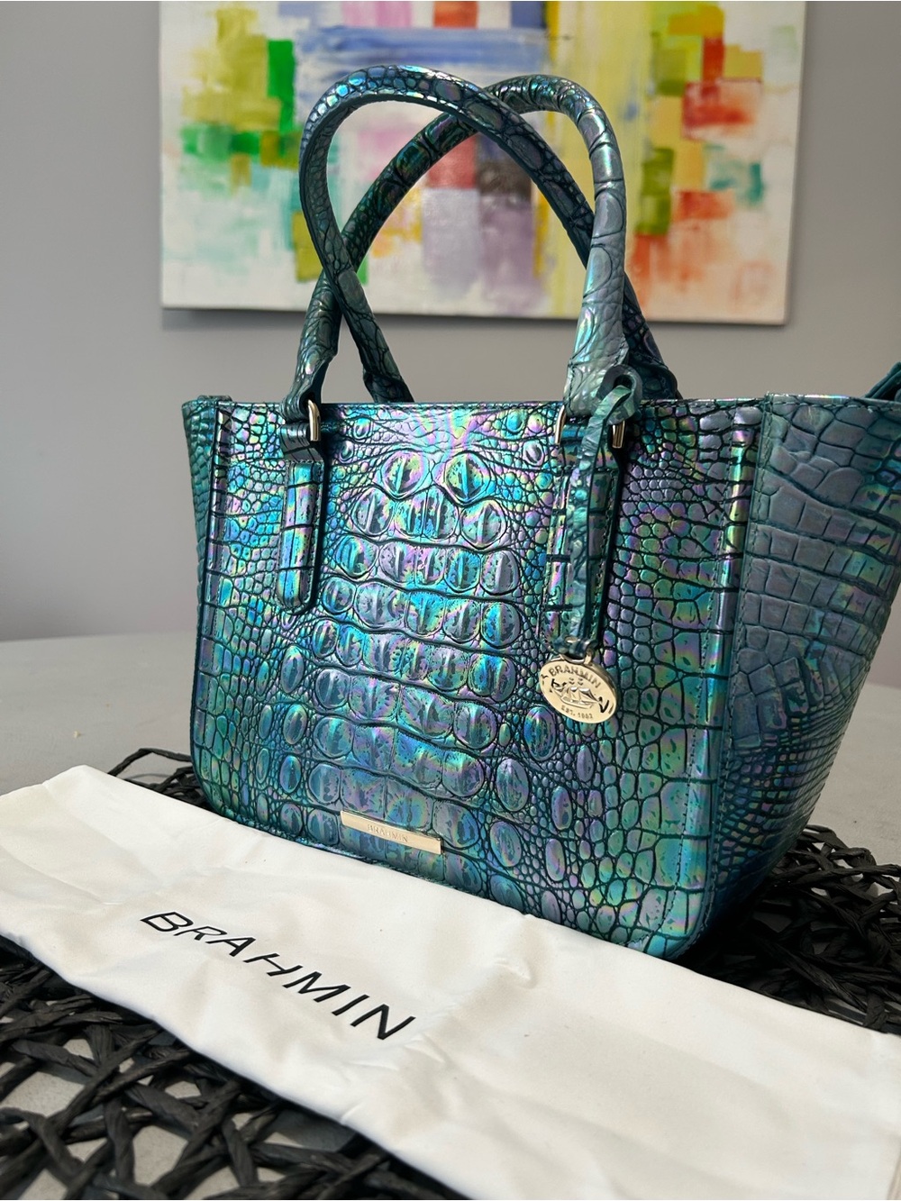 Brahmin Small Ashlee Blue Topaz Satchel